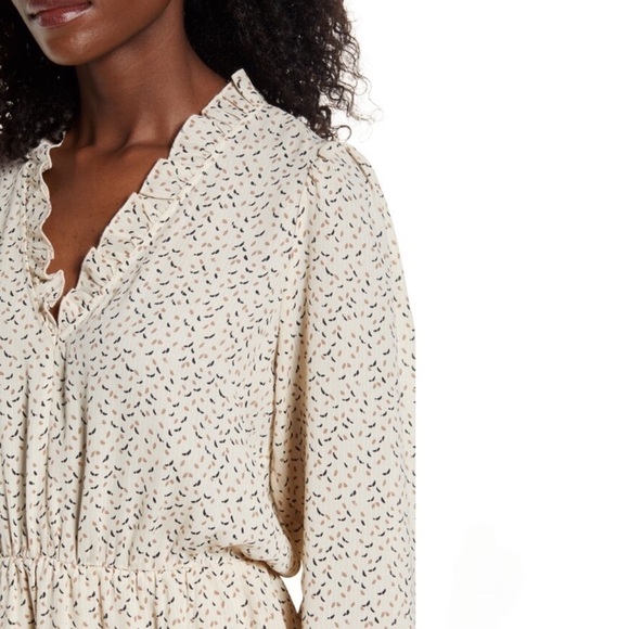 NEW | AWARE BY VERO MODA Kanya V-Neck Long Sleeve Minidress Size X-Small - Picture 6 of 12